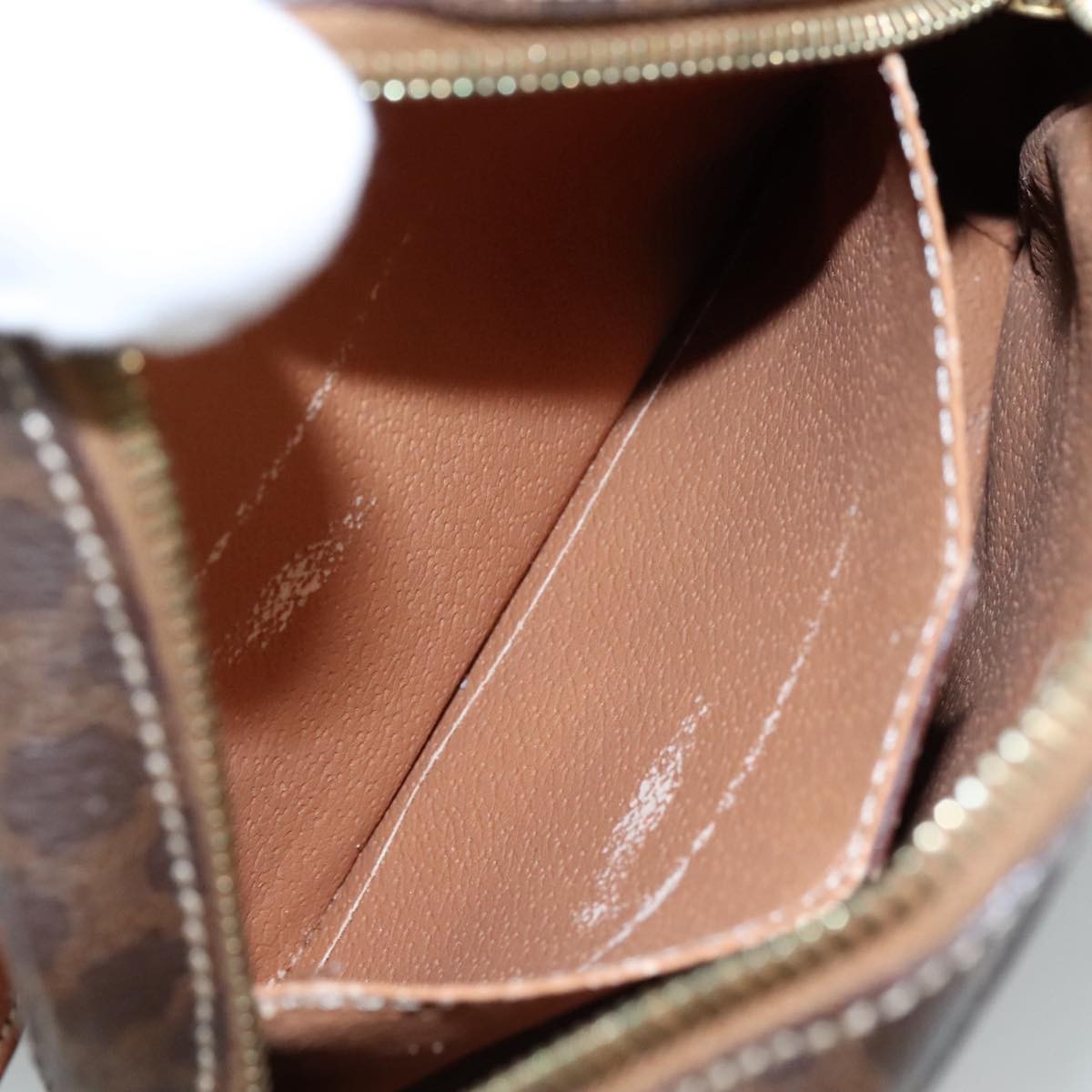 Celine Macadam Shoulder Bag Leather, BROWN, LEATHER, Shoulder bag