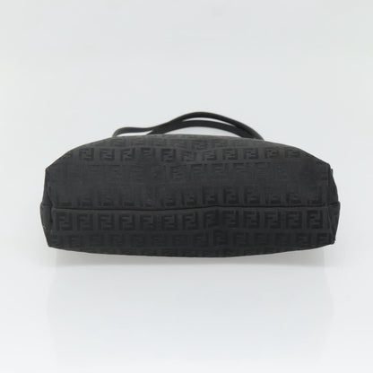 Fendi Roll Tote Zucchino Canvas, BLACK, CANVAS, Tote bag