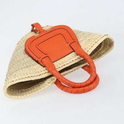 Chloe Marcie Basket Bag Raffia and Leather, BEIGE, WICKER, Handbag