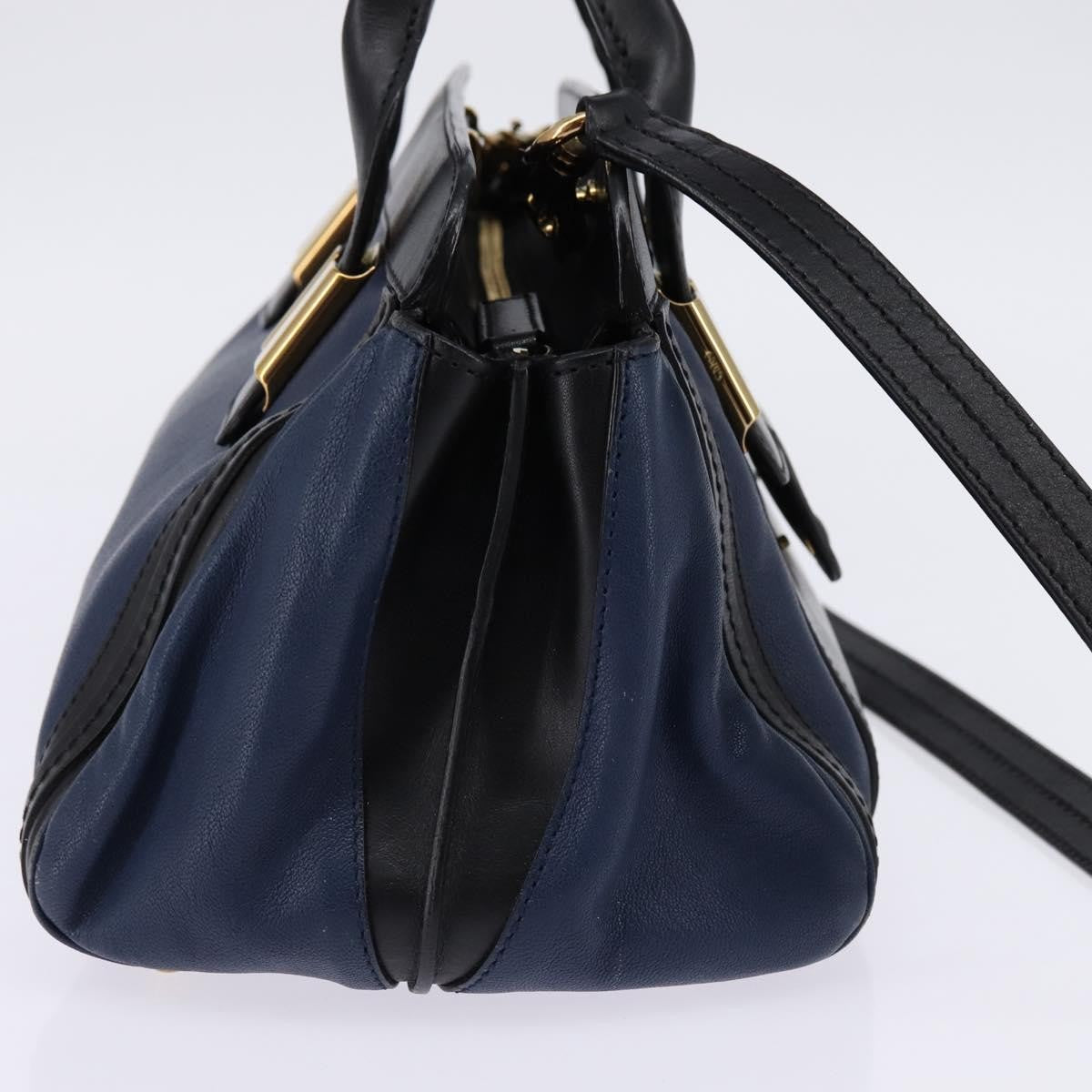 Chloe Alice Satchel Leather, NAVY, LEATHER, Handbag