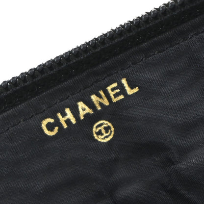 Chanel CC Zip Around Wallet Leather, BLACK, LEATHER, Wallets