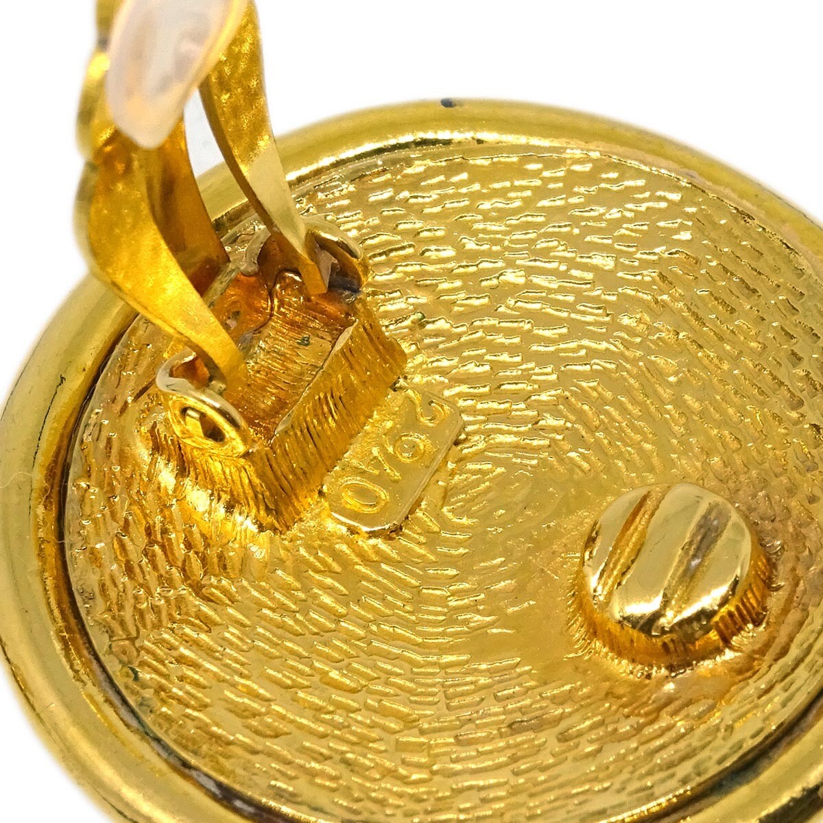 Chanel CC Round Earrings Metal, GOLD, GOLD_PLATED, Earrings