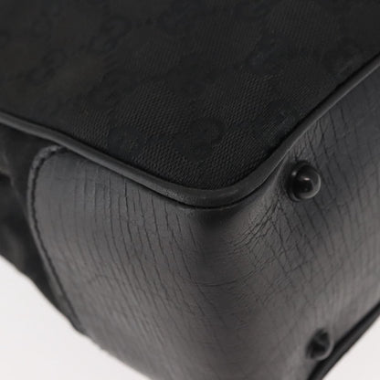 Gucci Vintage Bamboo Handle Bag Canvas, BLACK, CANVAS, Tote bag