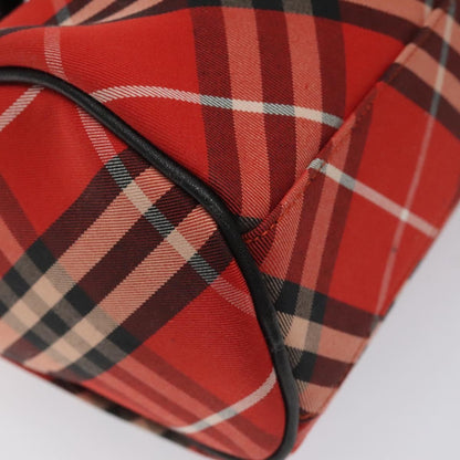 Burberry Blue Label Checked Bowling Nylon, RED, NYLON, Travel bag