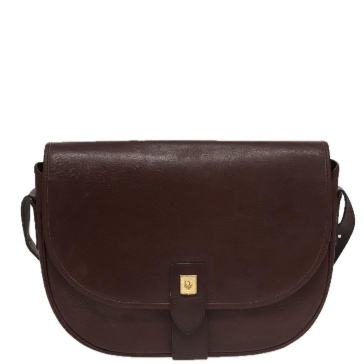 Christian Dior Vintage Trotter Shoulder Bag Canvas, BURGUNDY, LEATHER, Shoulder bag