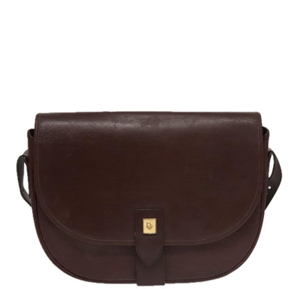Christian Dior Vintage Trotter Shoulder Bag Canvas, BURGUNDY, LEATHER, Shoulder bag