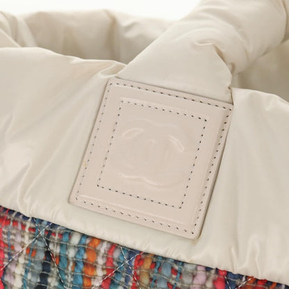 Chanel Coco Cocoon Reversible Tote Quilted Printed Nylon, WHITE, NYLON, Tote bag