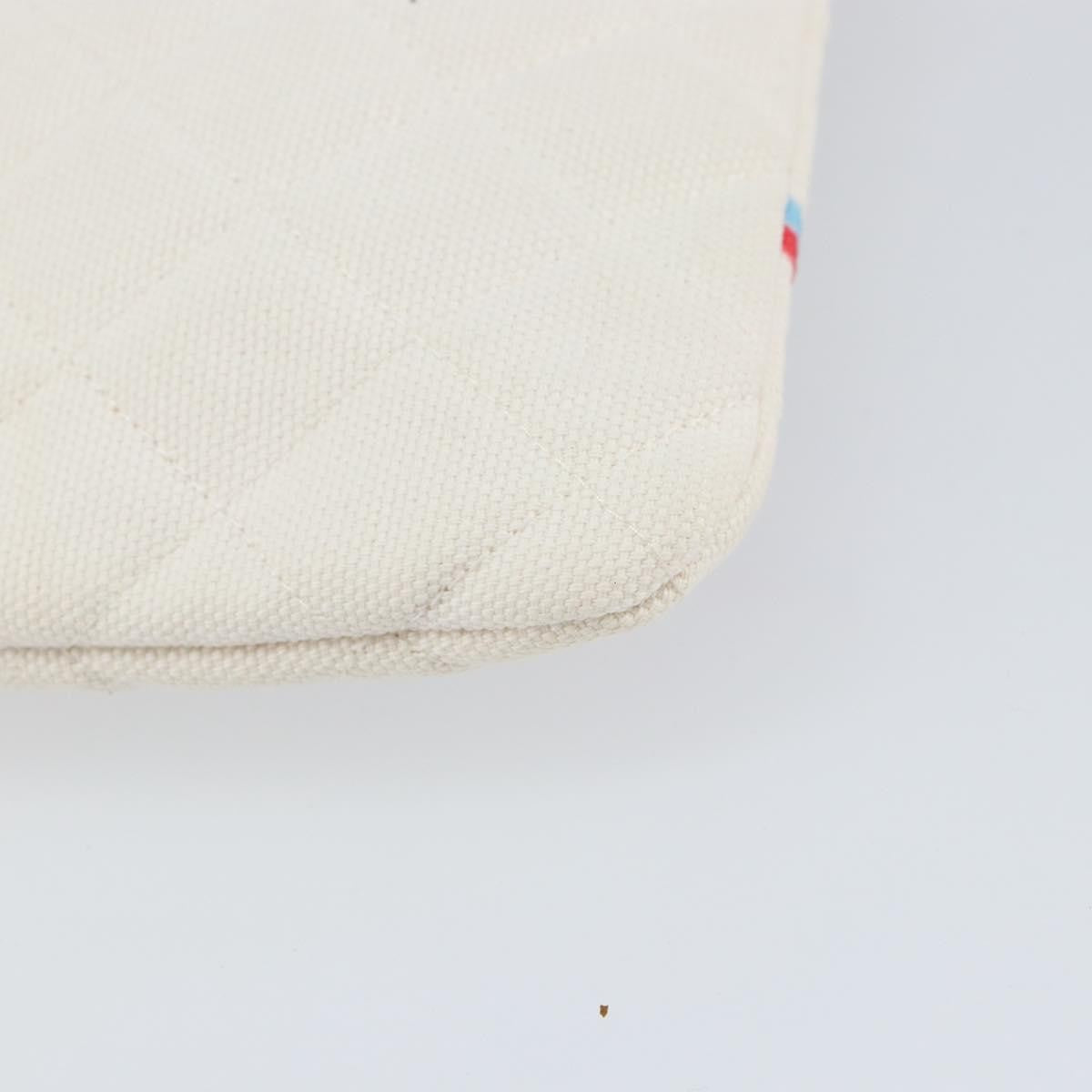 Chanel Coco Cuba Pouch Printed Quilted Canvas, WHITE, CANVAS, Clutche & pouche