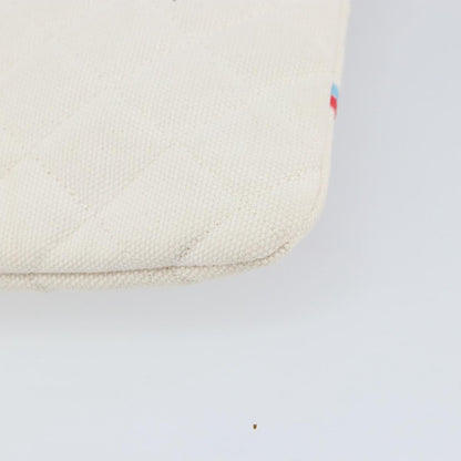 Chanel Coco Cuba Pouch Printed Quilted Canvas, WHITE, CANVAS, Clutche & pouche