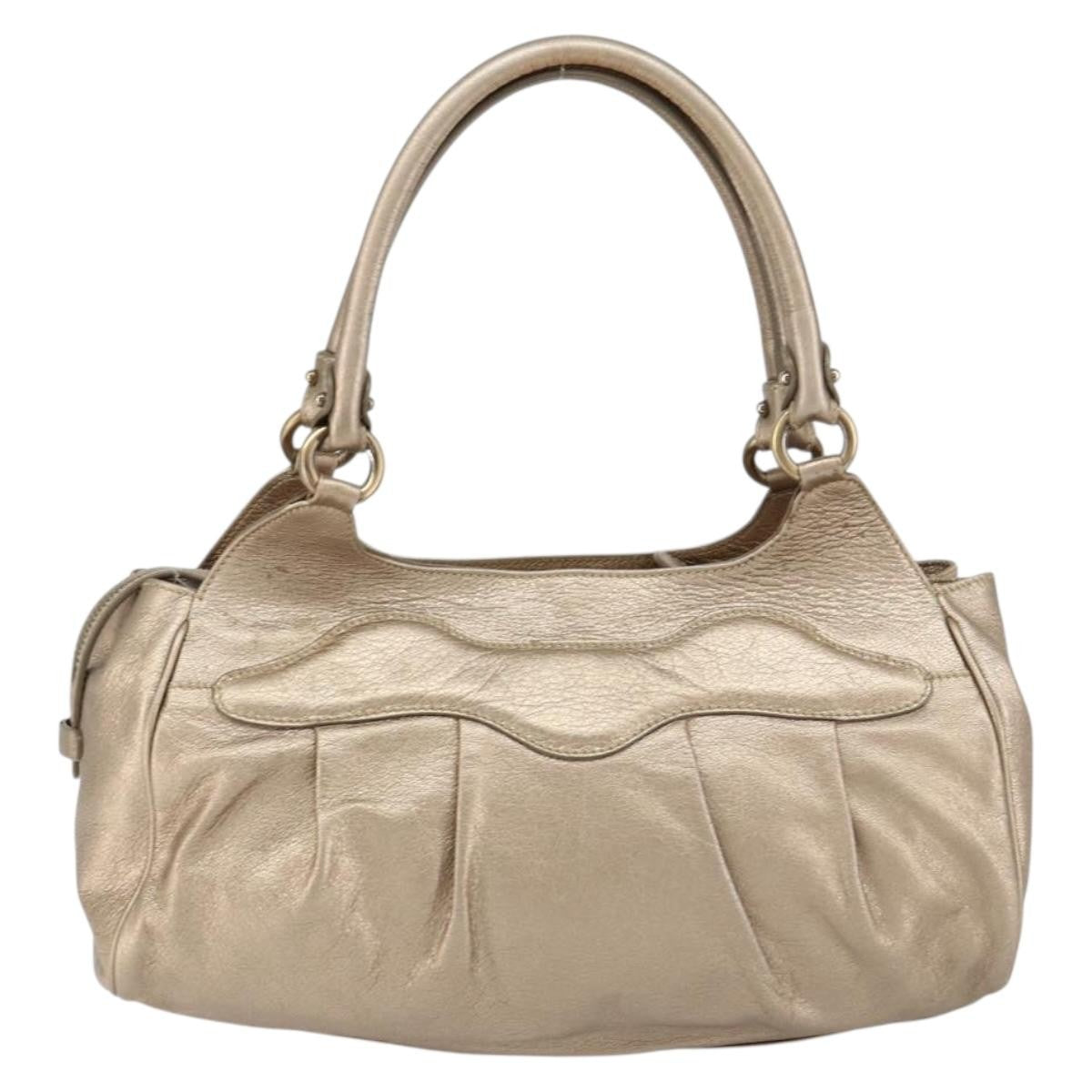 Salvatore Ferragamo Gancini Tote Leather, GOLD, LEATHER, Tote bag
