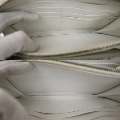 Bottega Veneta Cassette Zip Around Wallet Maxi Intrecciato Leather, WHITE, LEATHER, Wallets