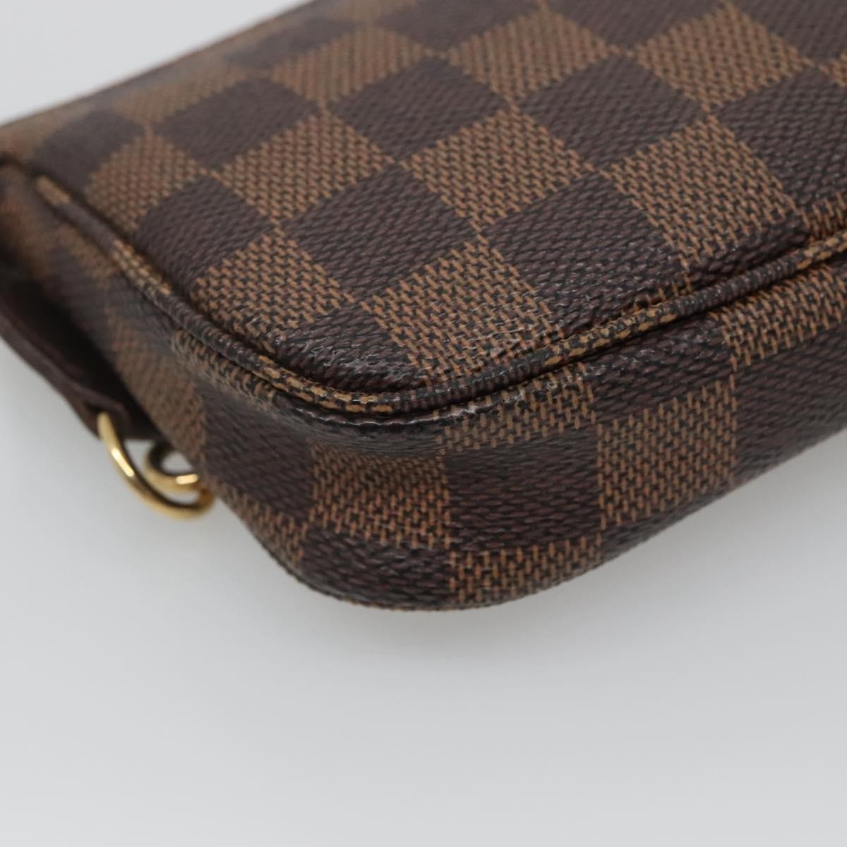 Louis Vuitton Pochette Accessoires Damier, BROWN, CANVAS, Clutche & pouche