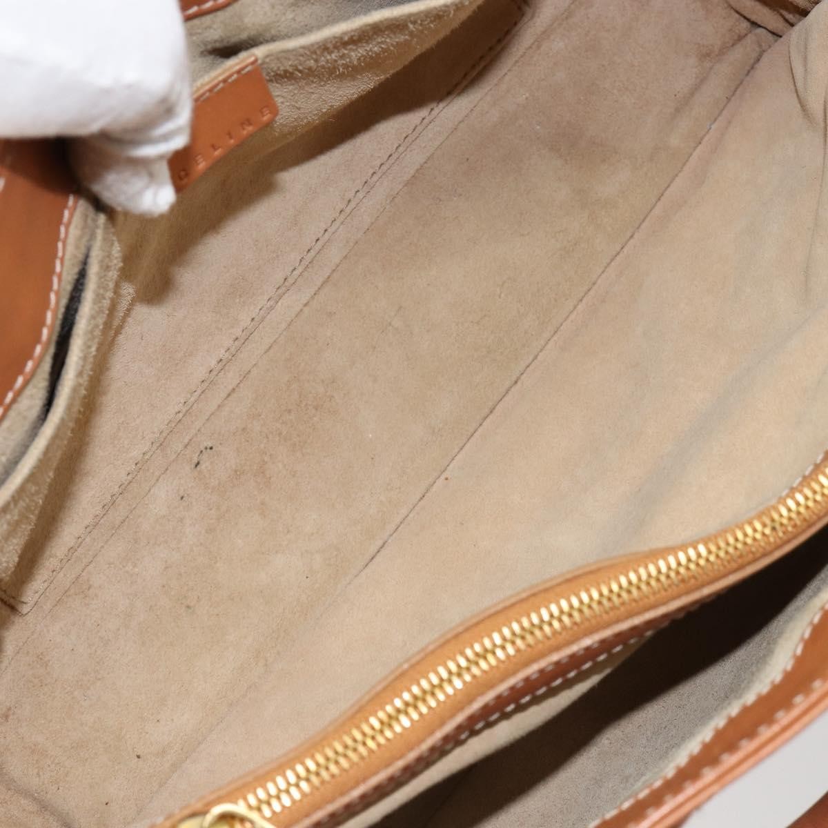 Celine Boogie Satchel Leather, BEIGE, LEATHER, Handbag