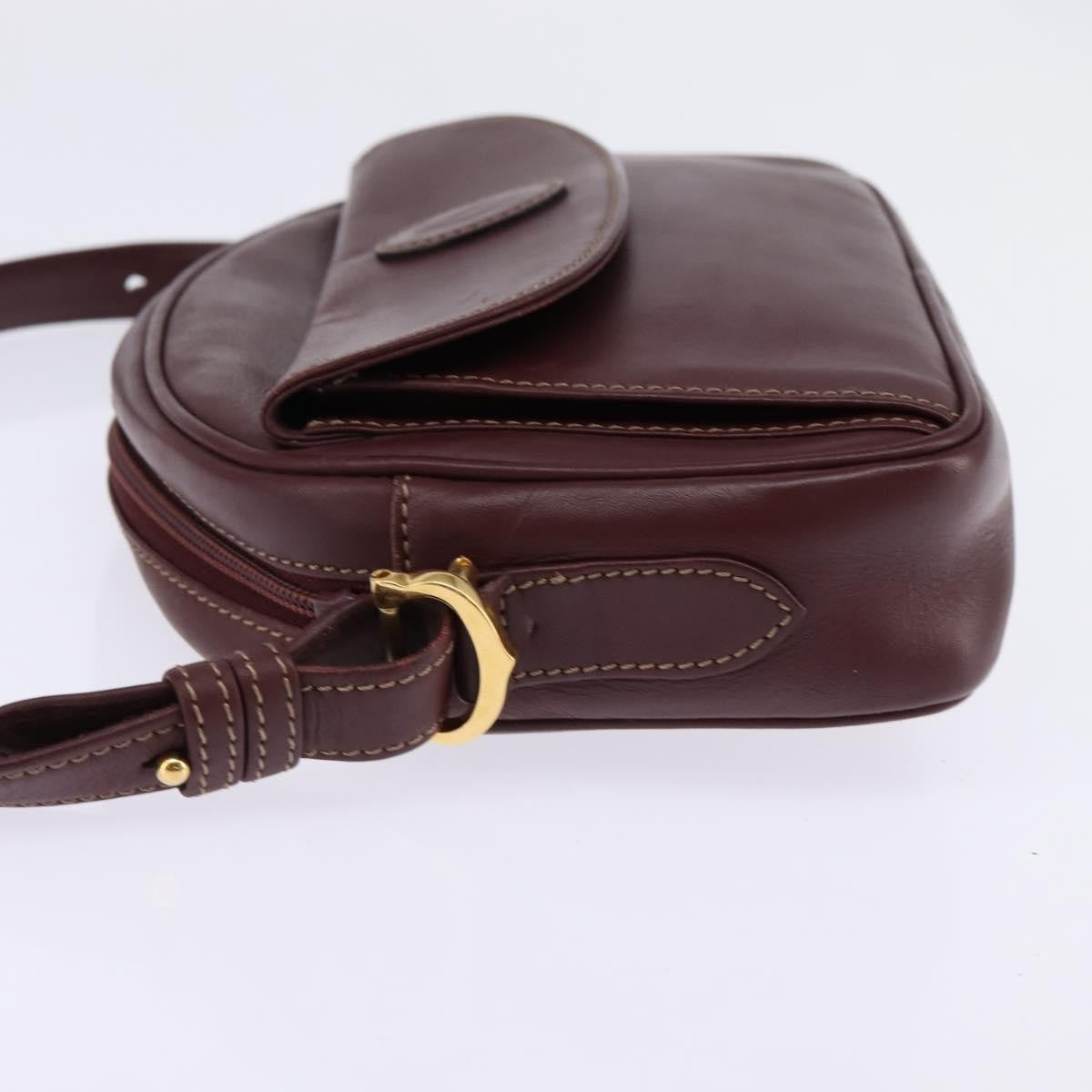 cartier Must de Cartier Shoulder Bag Leather, BURGUNDY, LEATHER, Shoulder bag