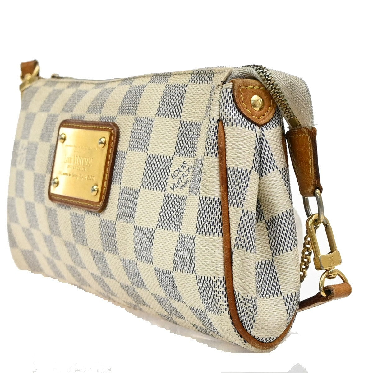 Louis Vuitton Eva Handbag Damier, WHITE, LEATHER, Handbag