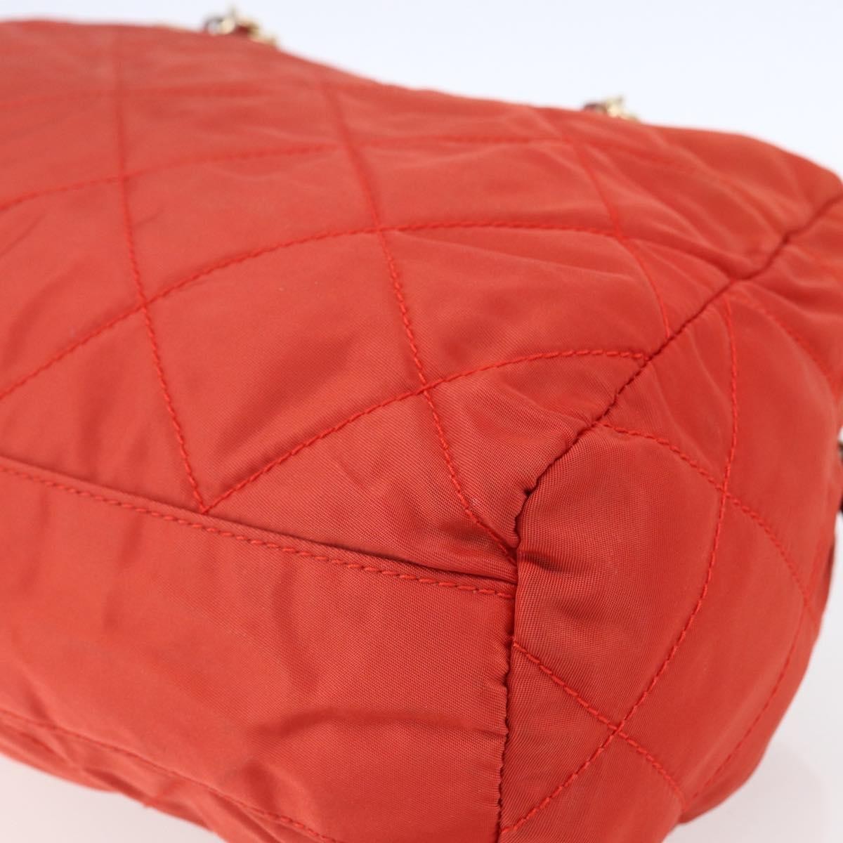 Prada Chain Shoulder Bag Tessuto, ORANGE, NYLON, Shoulder bag