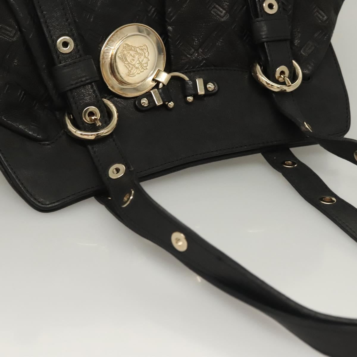 Versace Medusa Tote Leather, BLACK, LEATHER, Tote bag