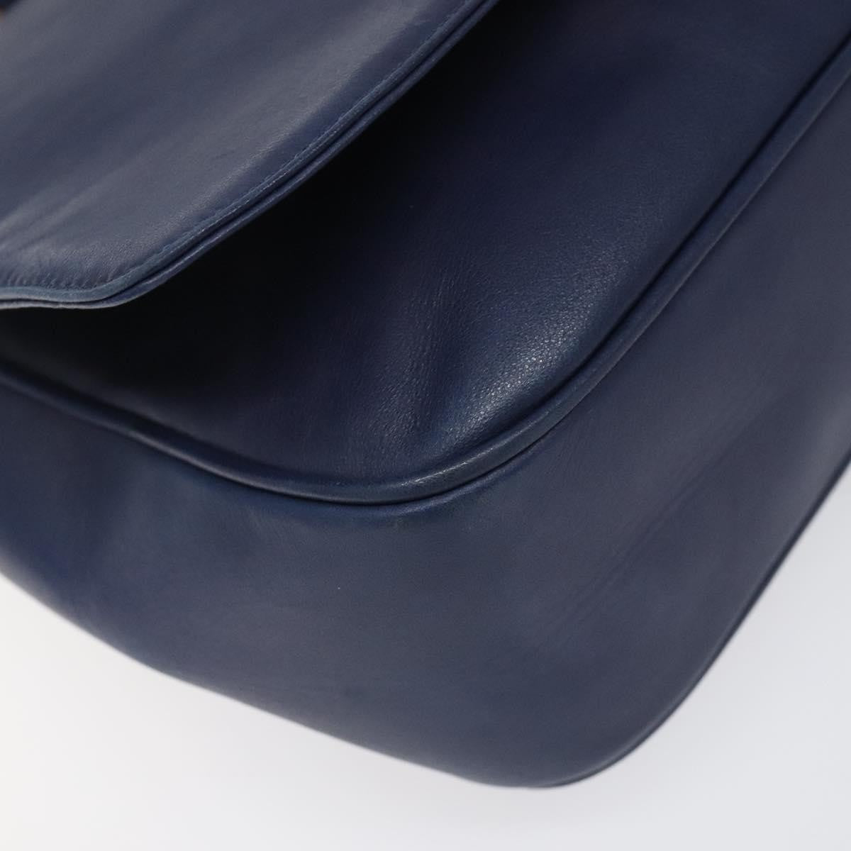 Celine Vintage Circle Logo Crossbody Bag Leather, BLUE, LEATHER, Crossbody bag