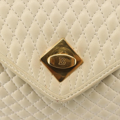 Bally Vintage Handbag Quilted Leather, BEIGE, LEATHER, Handbag