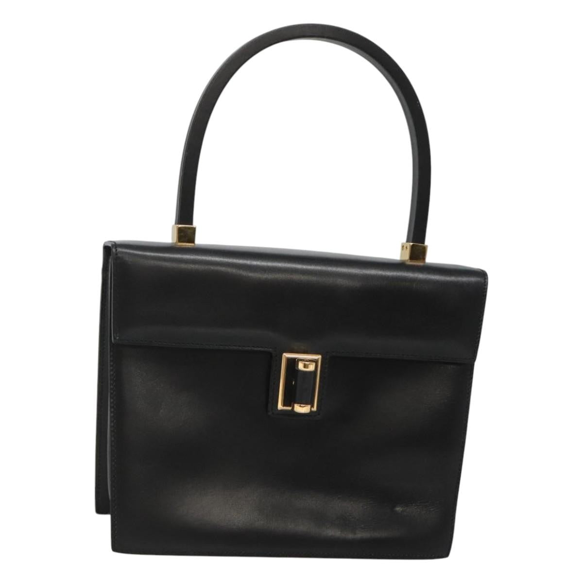 Gucci Vintage Handbag Leather, BLACK, LEATHER, Handbag