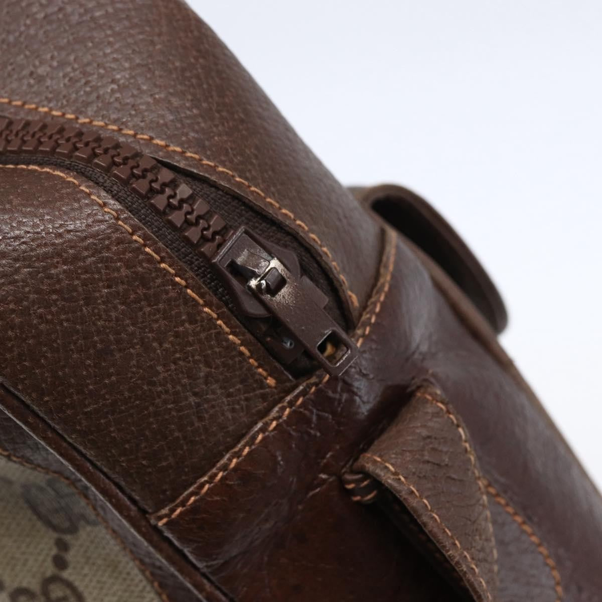 Gucci Front Pocket Messenger Bag GG Canvas with Leather, BEIGE, CANVAS, Shoulder bag