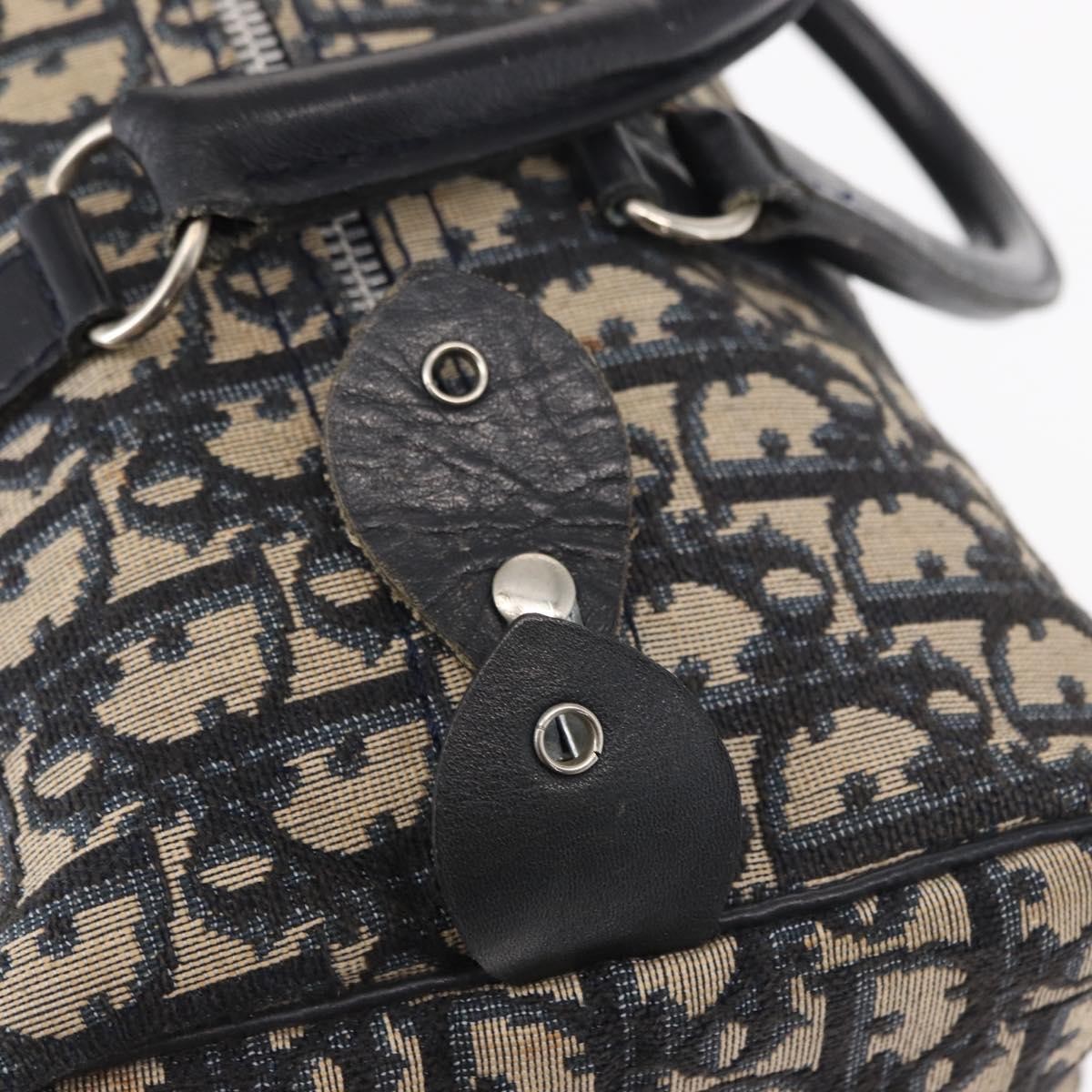 Christian Dior Vintage Trotter Boston Bag Canvas, NAVY, CANVAS, Travel bag