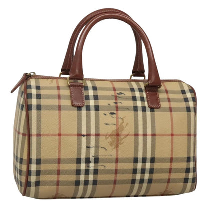 Burberry Chester Satchel Haymarket Coated Canvas, BEIGE, CANVAS, Handbag
