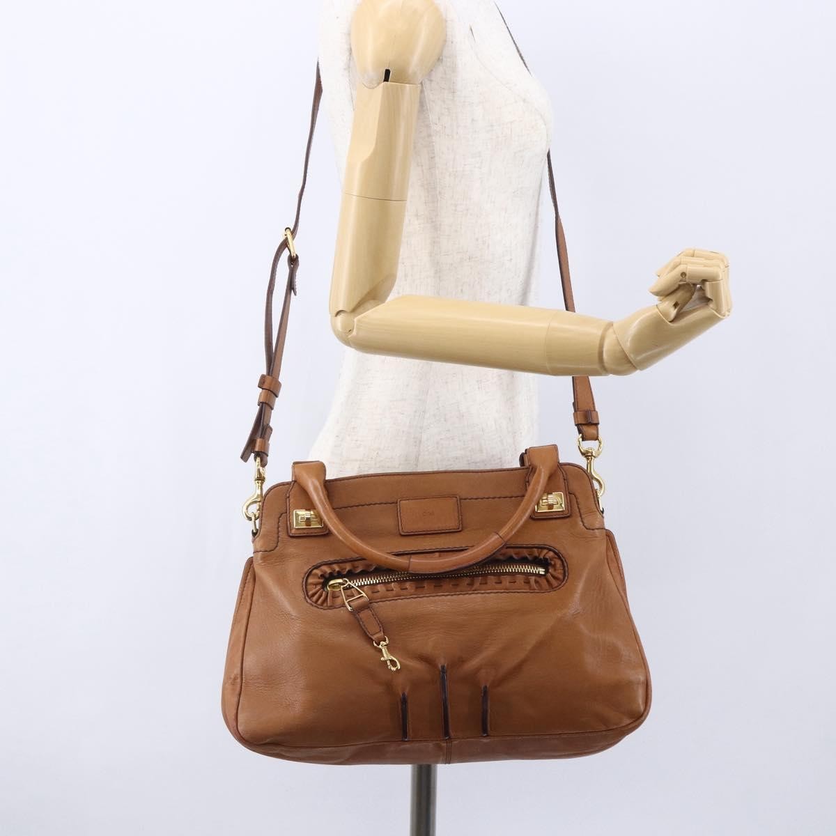 Chloe Margaret Handbag Leather, BROWN, LEATHER, Handbag