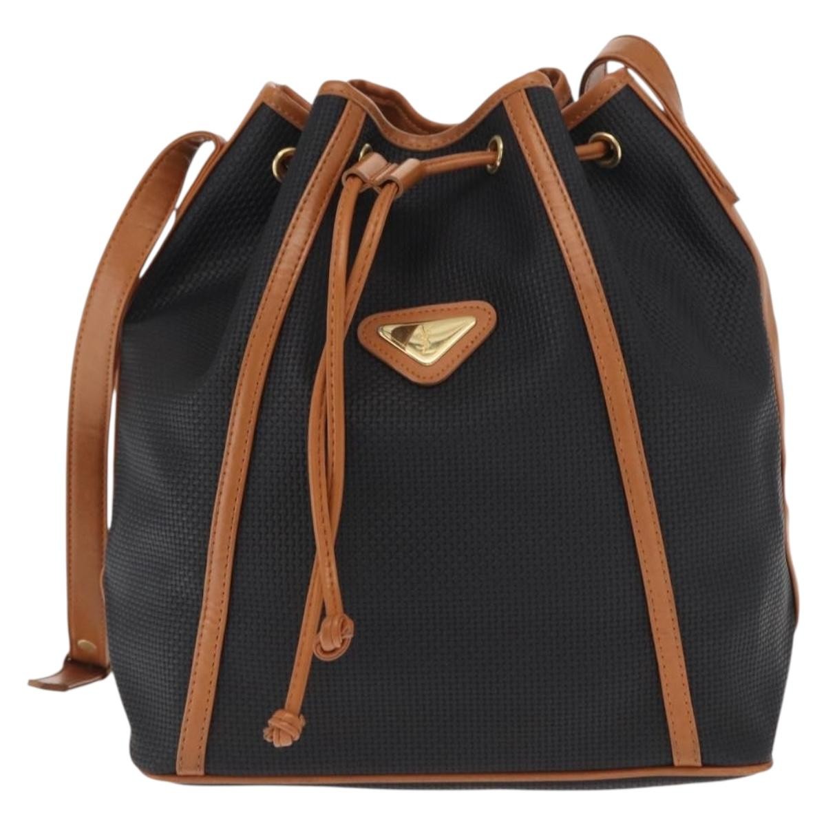 Saint Laurent Vintage Shoulder Bag Canvas, BLACK, CANVAS, Shoulder bag