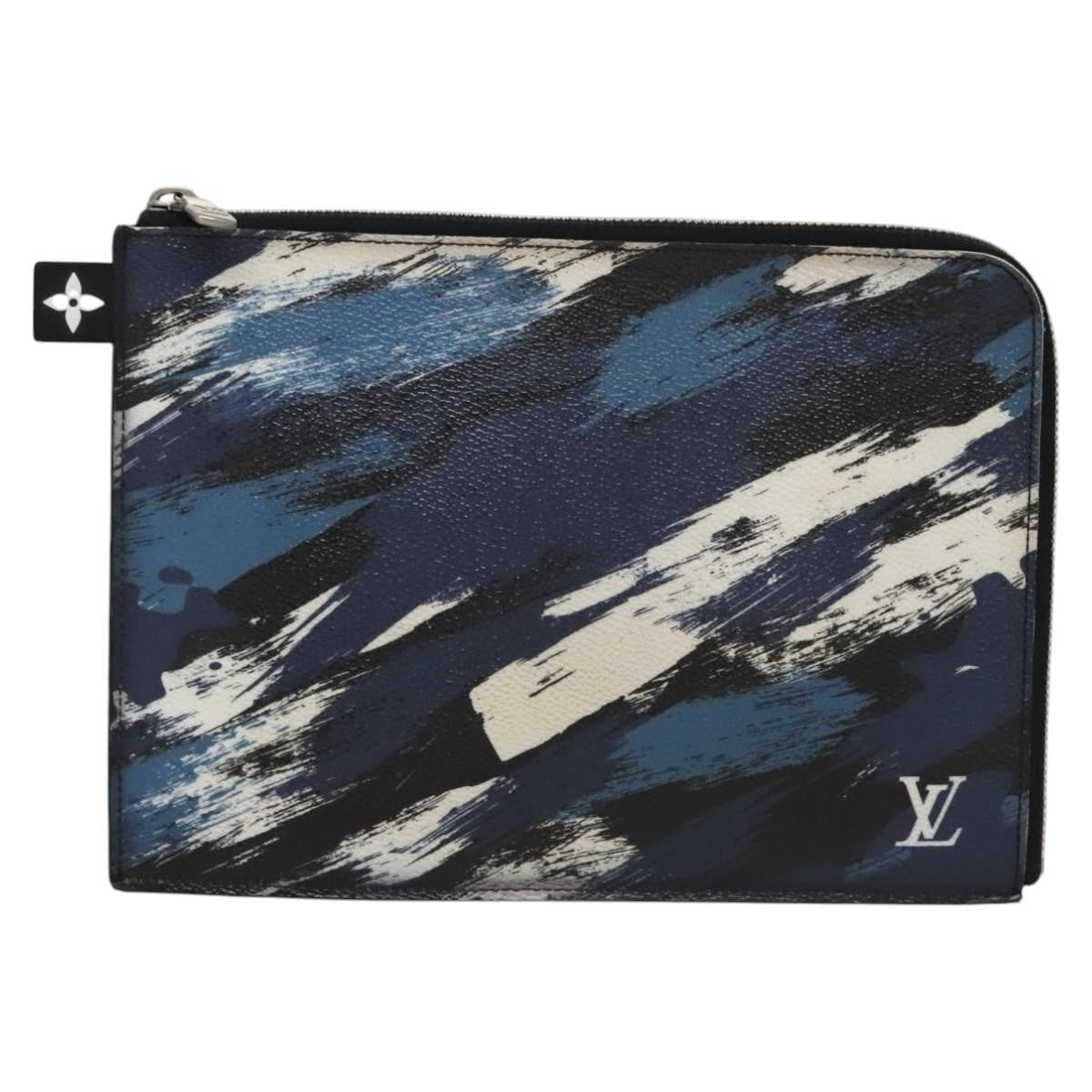 Louis Vuitton Pochette Jour Limited Edition Camouflage Printed Coated Canvas, BLUE, LEATHER, Clutche & pouche
