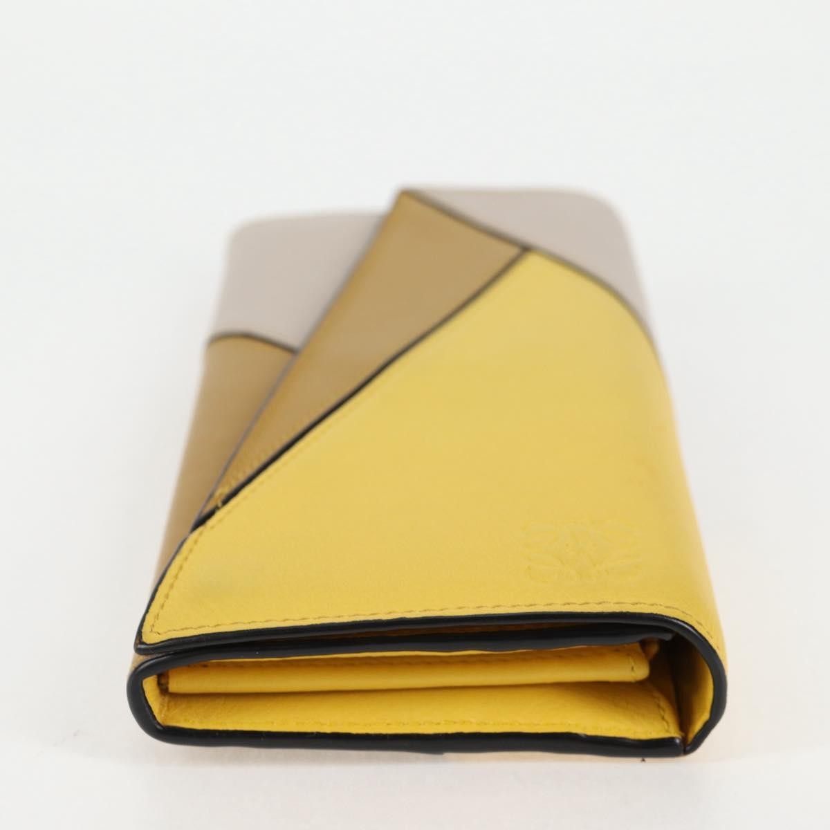 Loewe Puzzle Zip Wallet Leather, YELLOW, LEATHER, Wallets