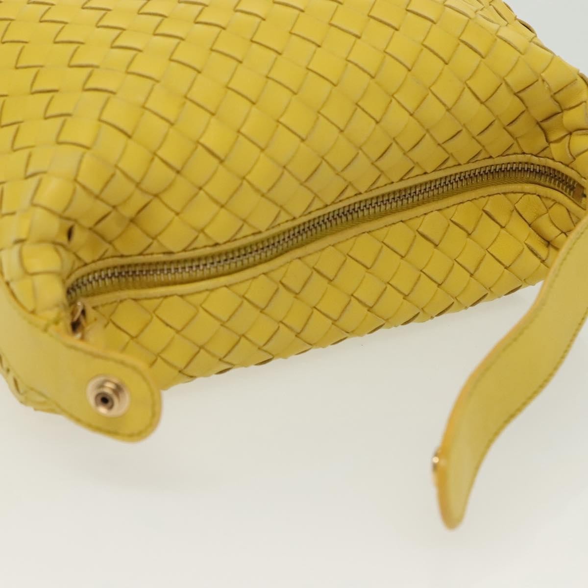 Bottega Veneta Wallace Shoulder Bag Intrecciato Nappa, YELLOW, LEATHER, Clutche & pouche