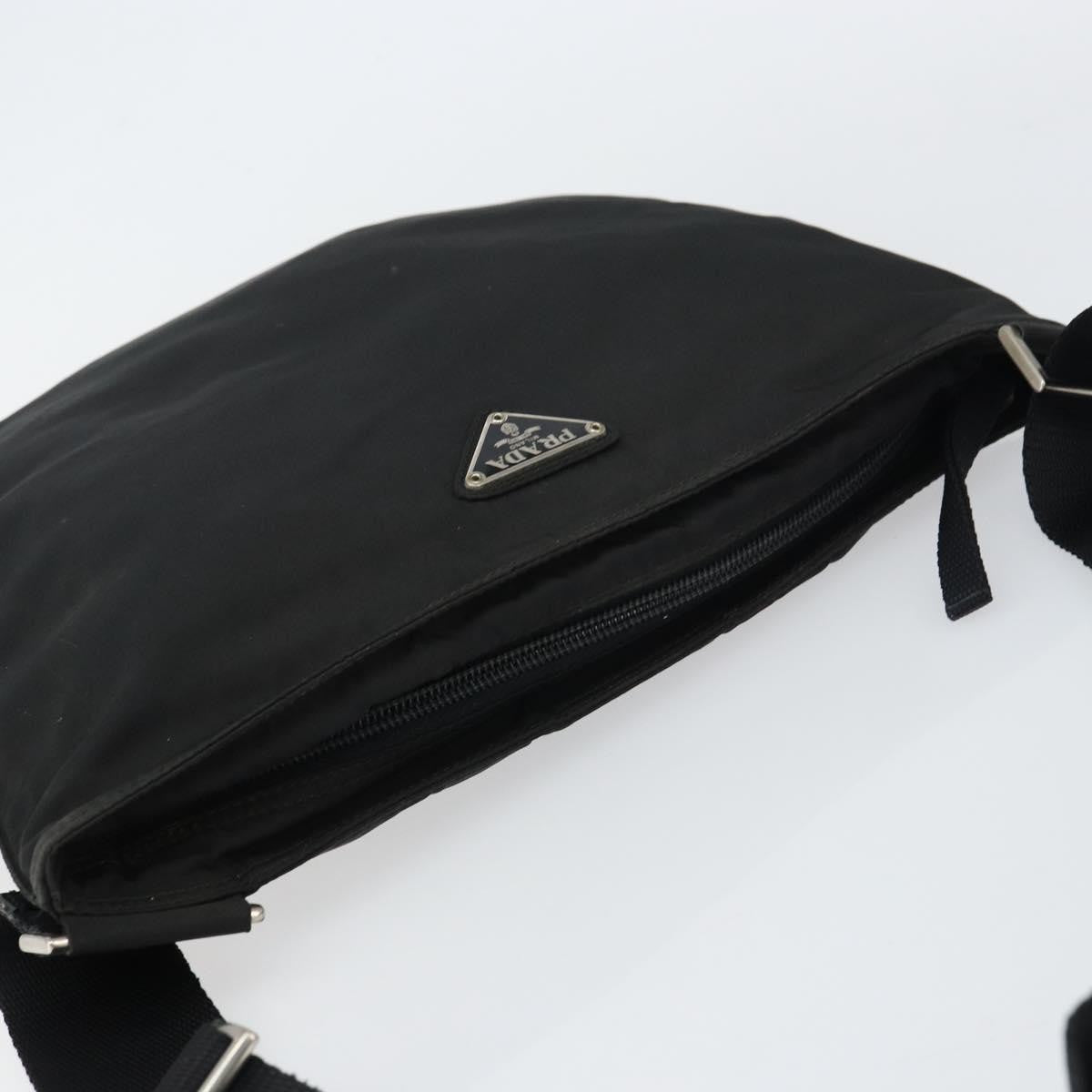 Prada Flat Messenger Bag Tessuto, BLACK, NYLON, Shoulder bag