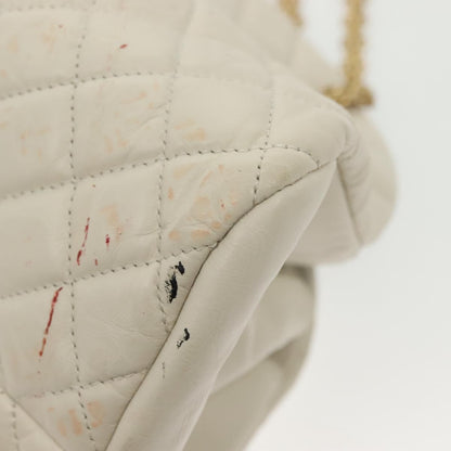 Chanel Just Mademoiselle Bag Quilted Leather, WHITE, LEATHER, Shoulder bag