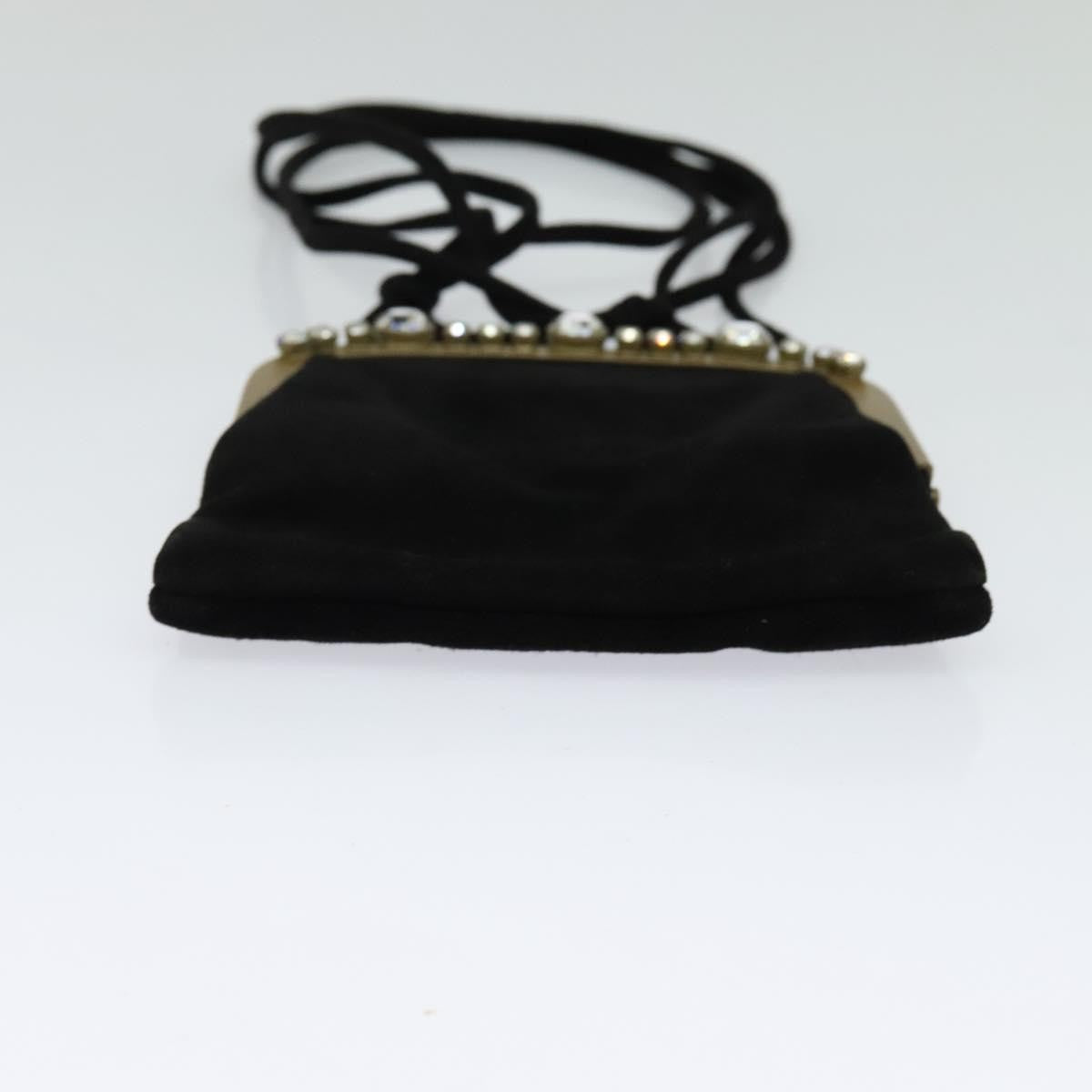 Miu Miu Kisslock Clutch Suede, BLACK, SUEDE, Clutche & pouche