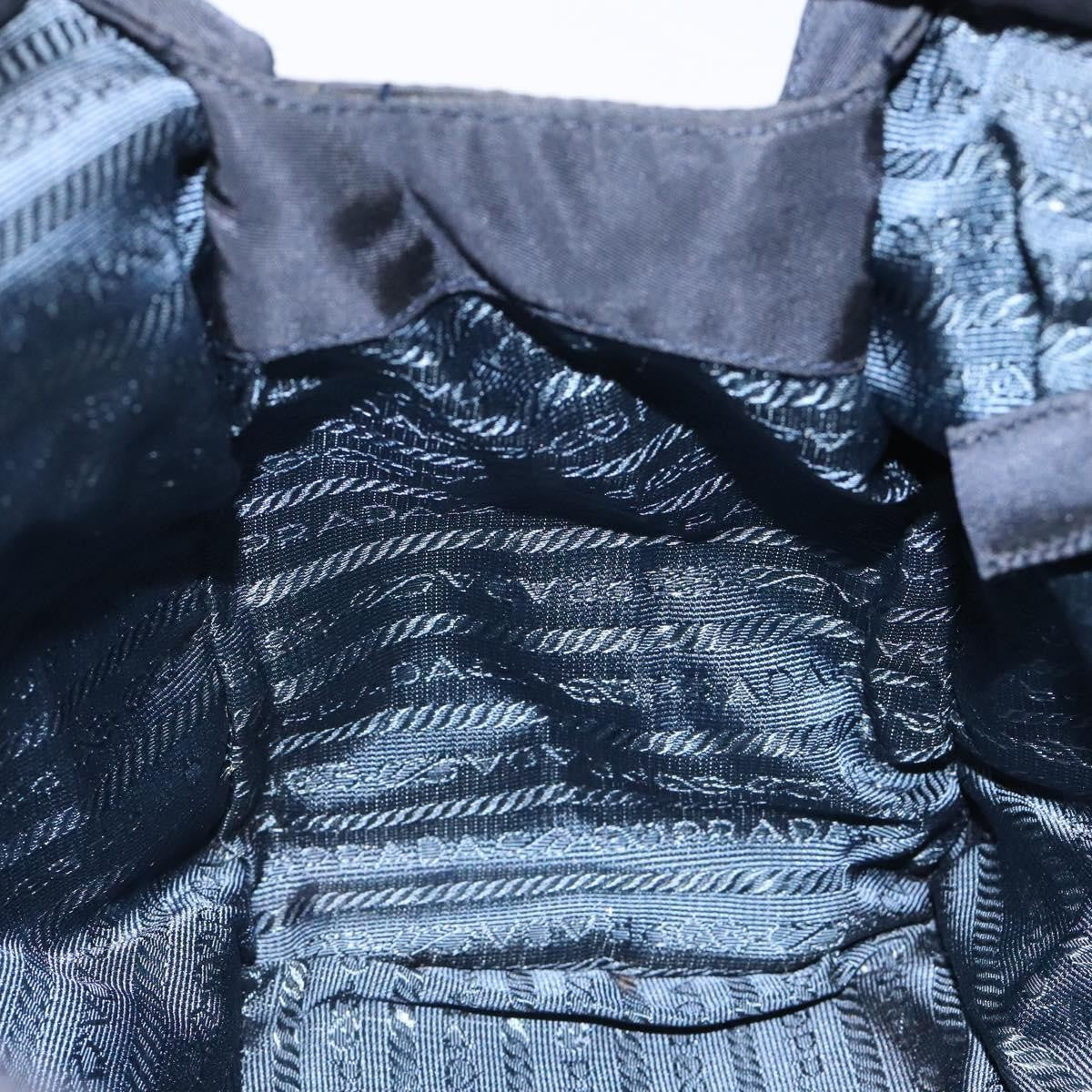Prada Metal Handles Tote Tessuto, NAVY, NYLON, Tote bag