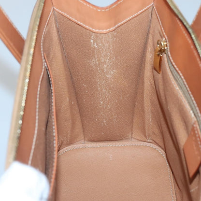 Celine Macadam Handbag Macadam with leather, BROWN, CANVAS, Handbag