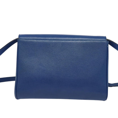 Celine Vintage Circle Logo Crossbody Bag Leather, BLUE, LEATHER, Crossbody bag
