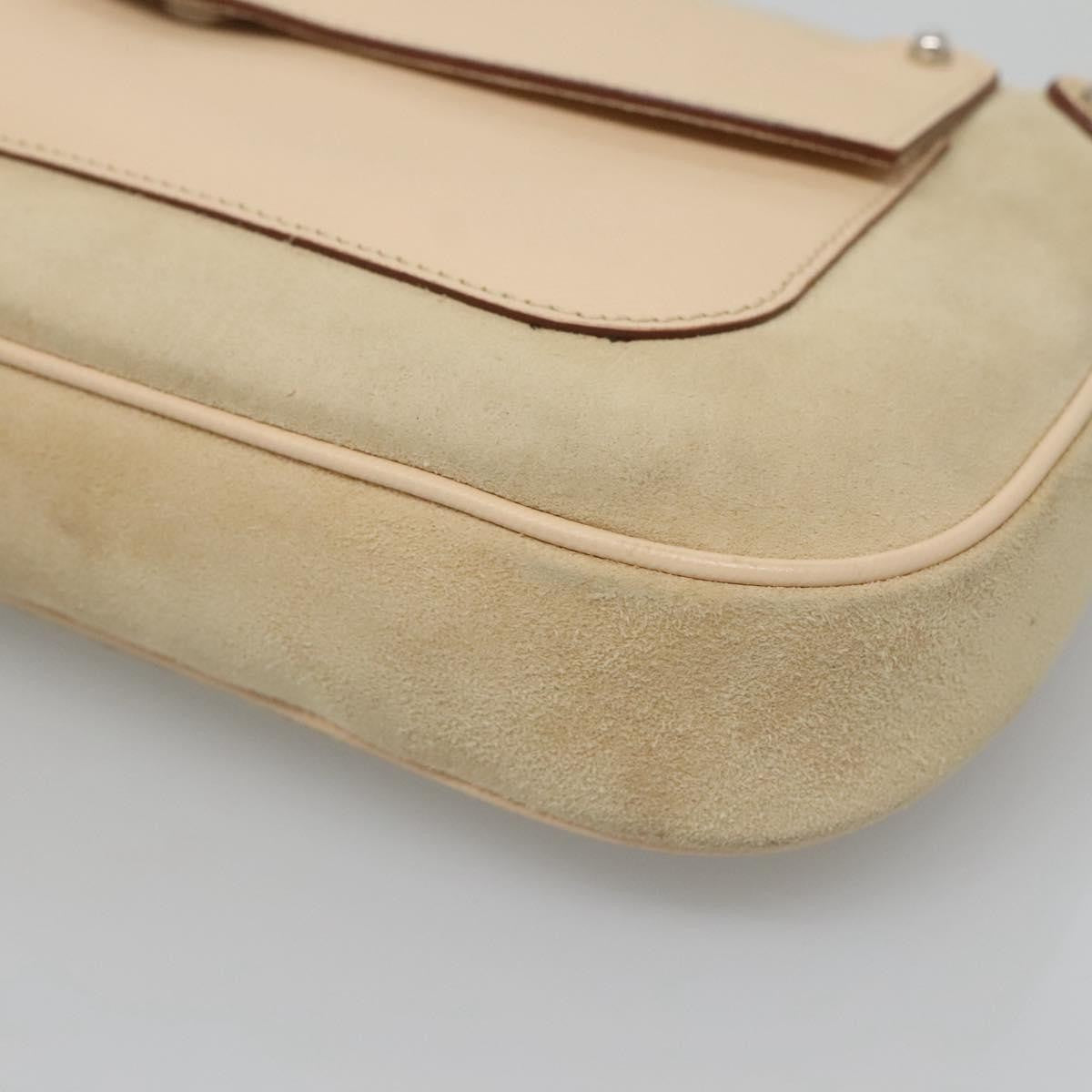 Salvatore Ferragamo Gancini Shoulder Bag Suede, BEIGE, SUEDE, Shoulder bag