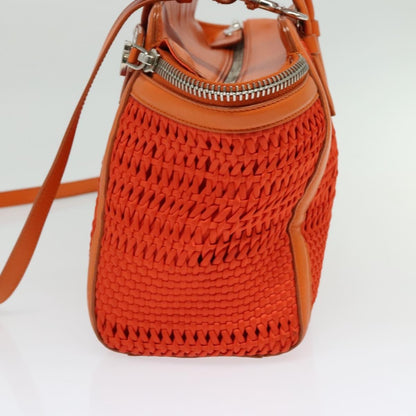 Salvatore Ferragamo Gancini handbag Canvas and Leather, ORANGE, CANVAS, Handbag