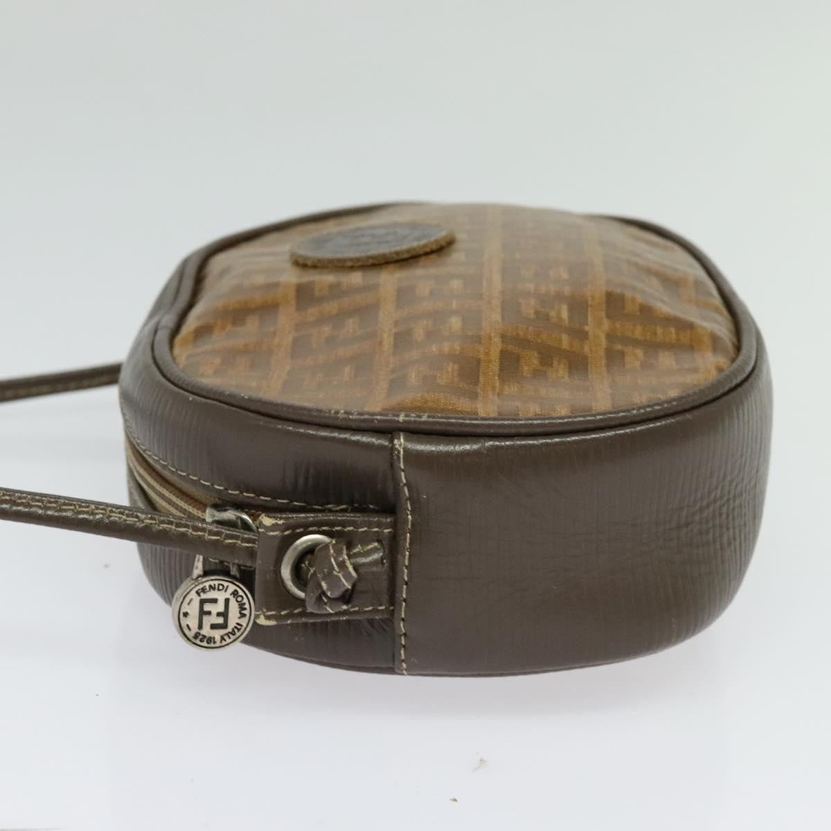 Fendi Vintage Zip Crossbody Bag Zucchino Canvas, BROWN, CANVAS, Clutche & pouche