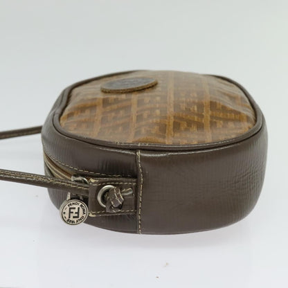 Fendi Vintage Zip Crossbody Bag Zucchino Canvas, BROWN, CANVAS, Clutche & pouche