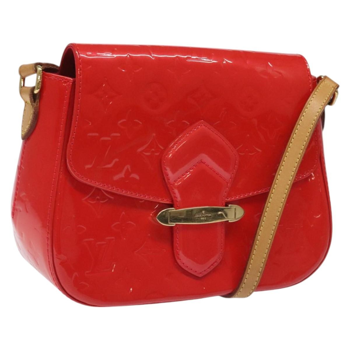 Louis Vuitton Bellflower Handbag Monogram Vernis, RED, PATENT_LEATHER, Shoulder bag