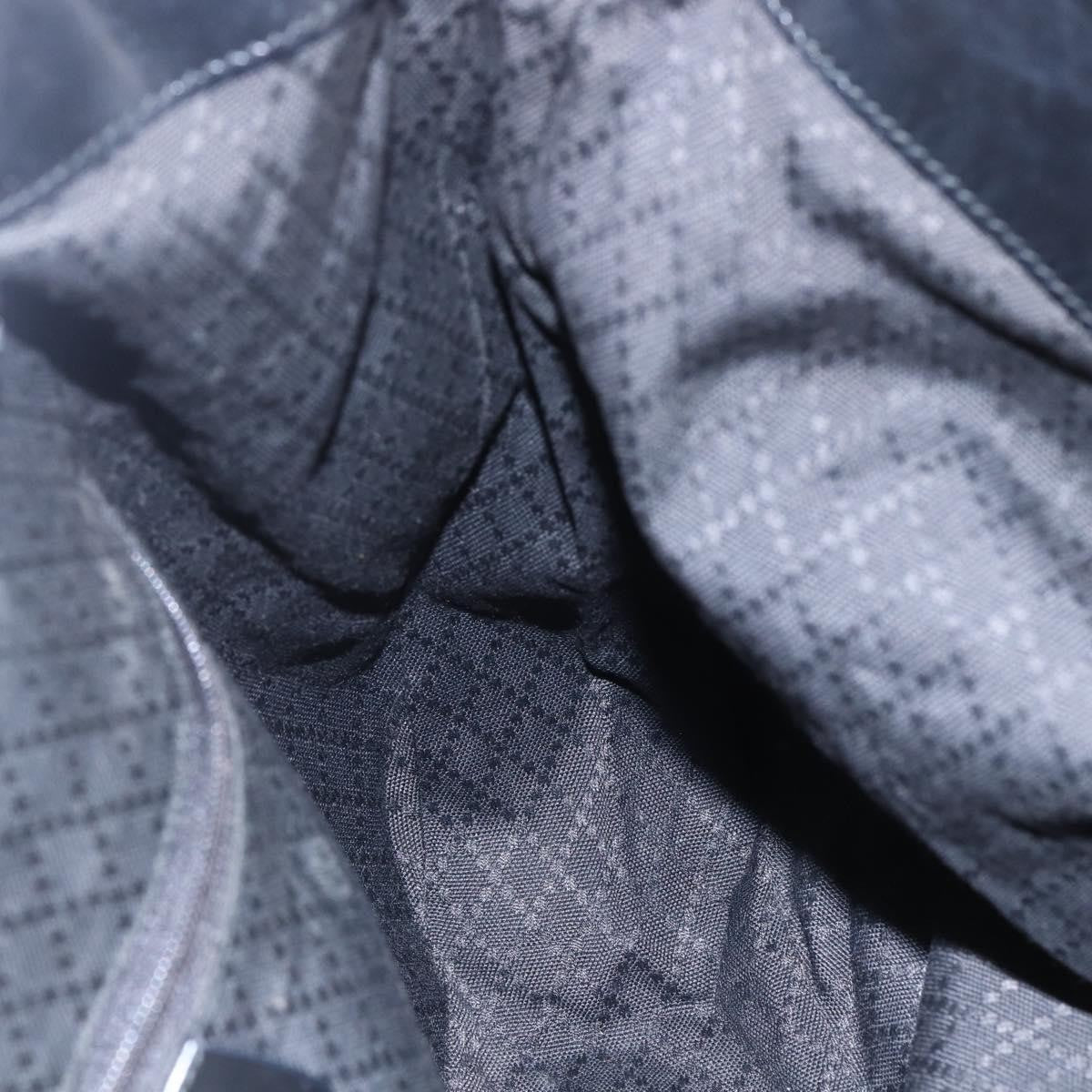 Gucci Vintage Bamboo Handle Open Hobo Nylon, BLACK, NYLON, Handbag