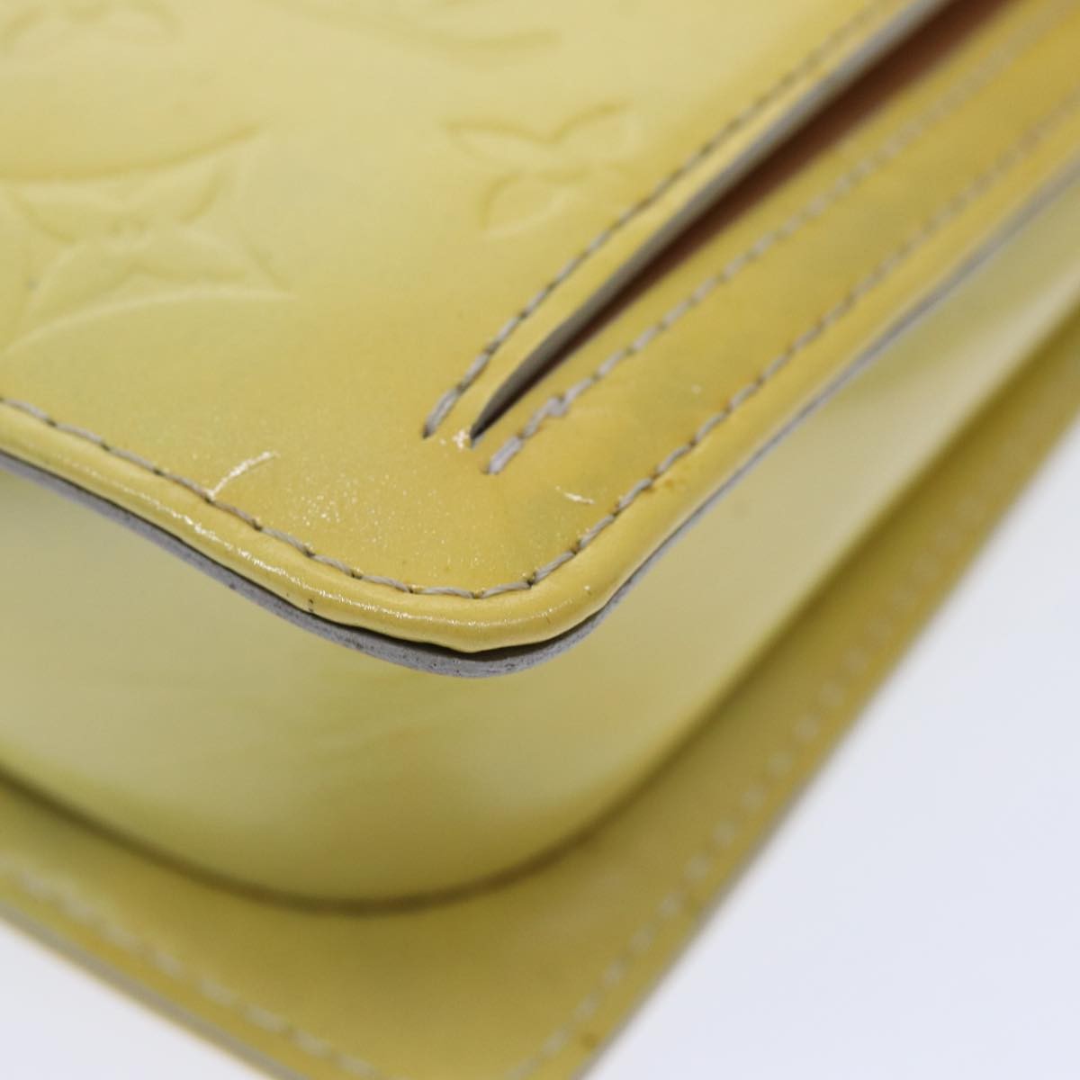 Louis Vuitton Mott Handbag Monogram Vernis, YELLOW, PATENT_LEATHER, Handbag