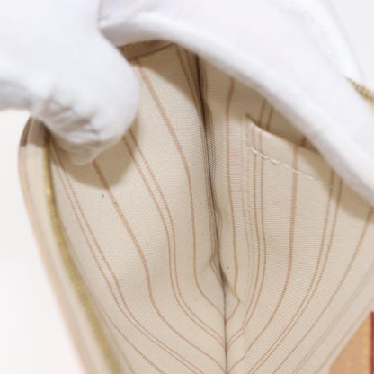 Louis Vuitton Neverfull Pochette Damier, WHITE, CANVAS, Clutche & pouche