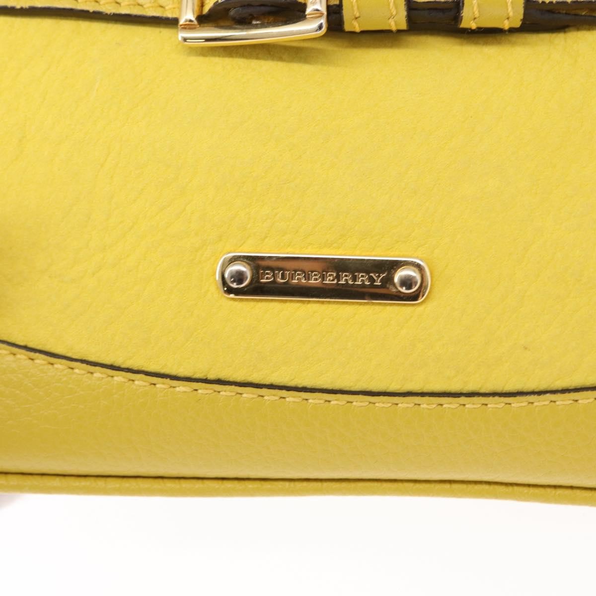 Burberry Vintage Shoulder Bag Leather, YELLOW, LEATHER, Shoulder bag