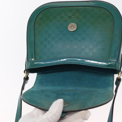 Gucci Vintage Flap Shoulder Bag Patent Leather, TURQUOISE, PATENT_LEATHER, Shoulder bag