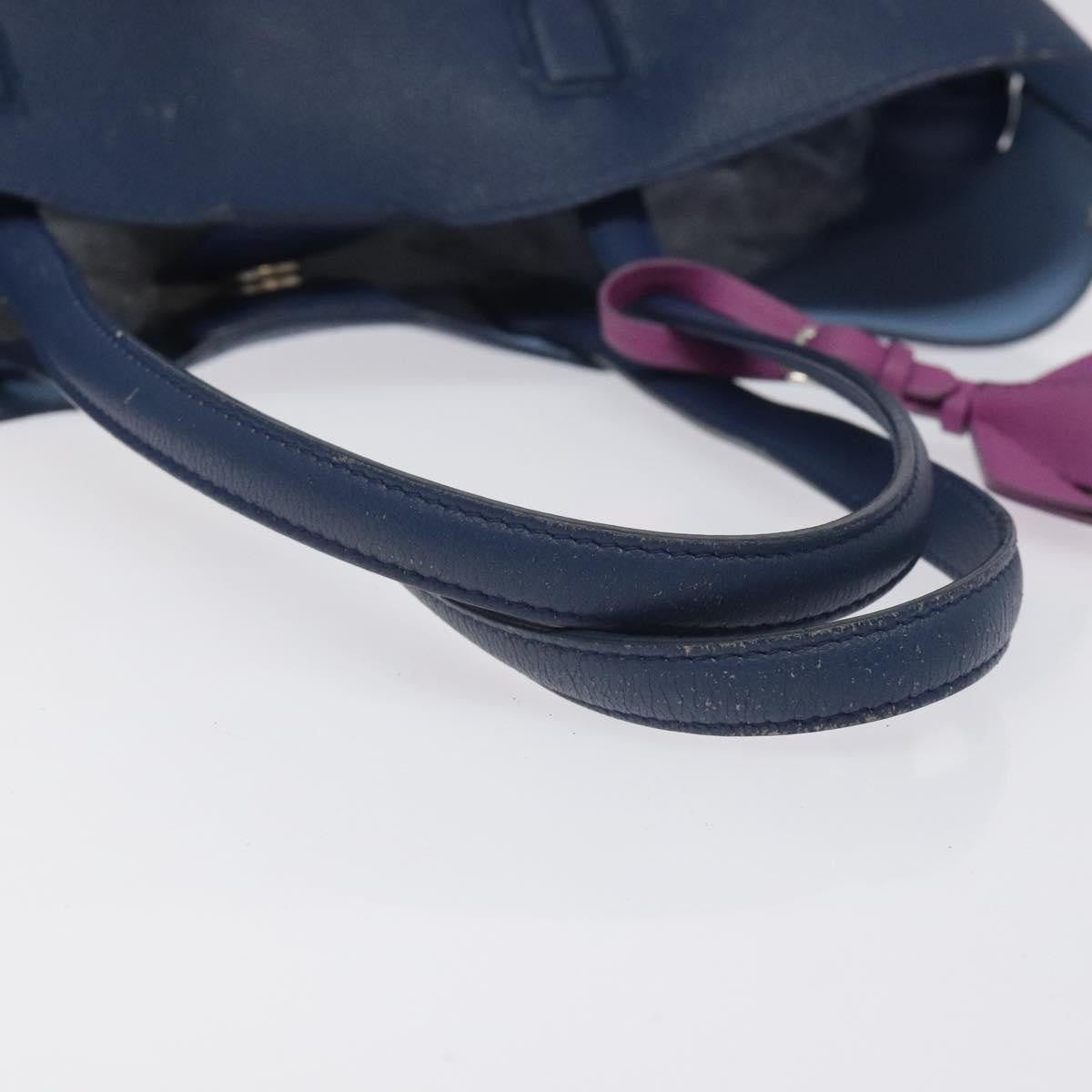 Christian Dior Blossom Handbag Leather, BLUE, LEATHER, Tote bag