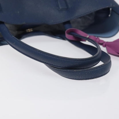 Christian Dior Blossom Handbag Leather, BLUE, LEATHER, Tote bag